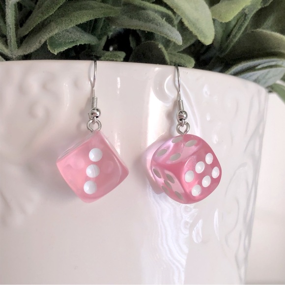 New Dice Lucky Earrings Games Casino Novelty D and D Party Vegas Various Colours - Picture 4 of 6